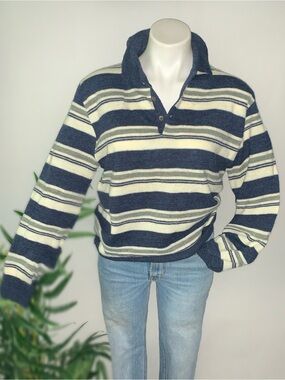 s t r i p e :: Vintage Preppy Rugby Stripe Knit Sweater Lightweight